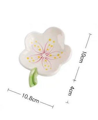 Flower -Shaped Ceramic Soap Dish Pink