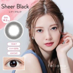 FELIAMO Daily Contact Lens (Sheer Black) (10 Lenses) -6.00