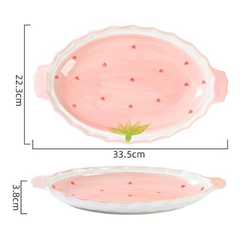 Strawberry Collection - Ceramic Oval Platter