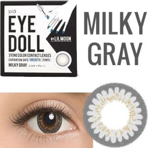 LIL MOON Monthly Contact Lens (Milky Gray) (1 Lens) -6.50