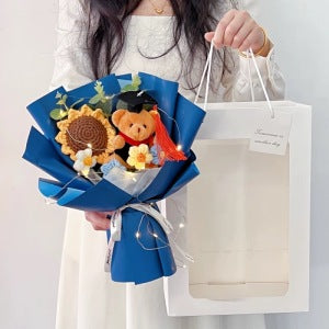 Graduation Teddy Bear Bouquet (blue)