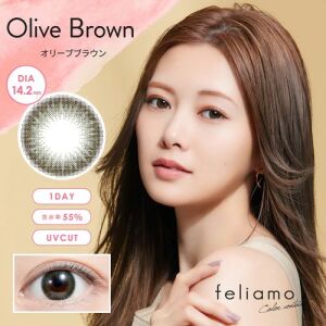 FELIAMO Daily Contact Lens (Olive Brown) (10 Lenses) -5.50