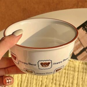 Happy Bear Cute Paint Bowl - Stamp Shape Bear