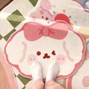 Soft Cute Non-Slip Rugs Pink Puppy