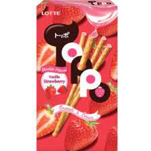 Lotte Toppo Strawberry Cookie Sticks