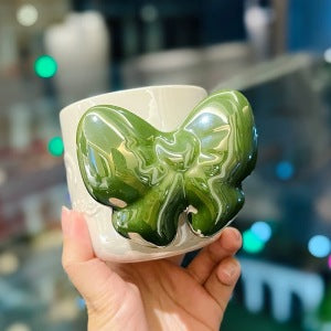 Bow Shaped Laser Ceramic Cup (GREEN)