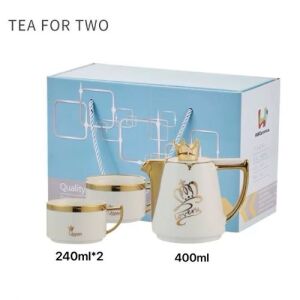 Nordic style Ceramic Tea Set for 2 with Infuser - White