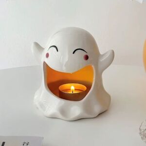 Multi Purpose Cute Ceramic Ashtray/Tealight Holder - Cute Ghost Smiley