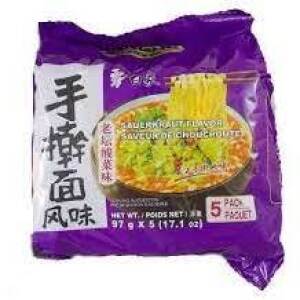 Baixiang Instant Noodle, Sauerkraut, Familly 5 Pack,485g