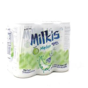 LOTTE Milkis Carbonated Drink (Melon Flavor) 250ml x6