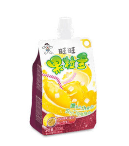 Want Want Fruit Juice With Nata De Coco Passionfruit & Lemon Flavour 300ml