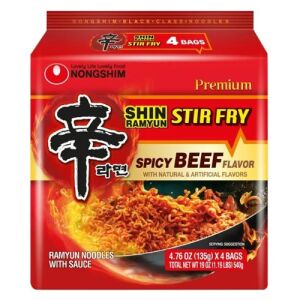 NONGSHIM Stir Fry Shin Ramen Spicy Beef Flavor 135g*4bags