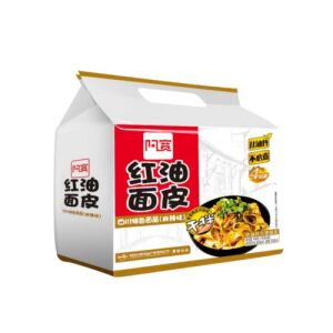 Baijia Broad Noodle Chili Oil Flavor Spicy & Hot 115g*4