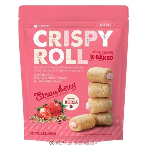 LOTTE Mini Crispy Roll  Strawberry Flavor 80g