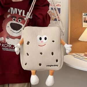 Cookie Corduroy Crossbody Bag - Beige