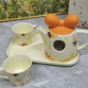 Maple Bowknot Tea Set with Gift Box - Orange