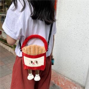 Cute Fluffy Plush French Fries Shoulder Bag