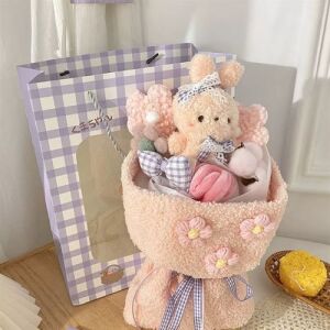 Plush Bouquet Gift - Coral Pink Bunny (L)