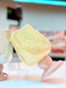 Flower Petal Shaped Laser Ceramic Cup (YELLOW)