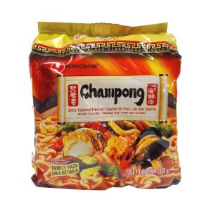 Nongshim Champong Ramen Spicy Seafood Flavor (4 Bags)