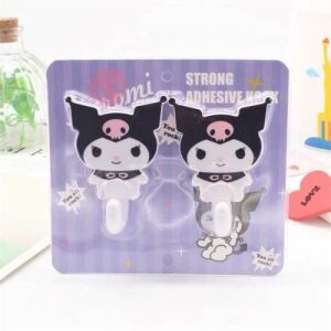 Sanrio Plastic Strong Self Adhesive Hooks - Kuromi Black