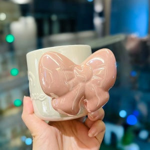 Bow Shaped Laser Ceramic Cup (PINK)