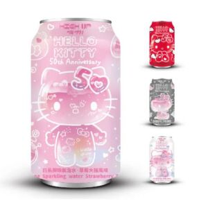 HIGH UP Ramune Sparkling Water Kitty Strawberry Mochi Flavor 330ml