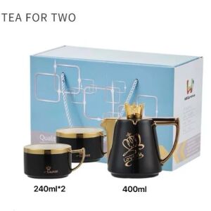 Nordic style Ceramic Tea Set for 2 with Infuser - Black