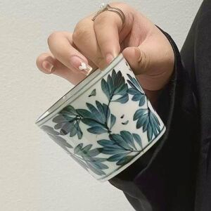 Blue and White Porcelain Cup- Leaves 200ml