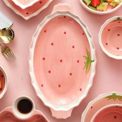 Strawberry Collection - Ceramic Oval Platter