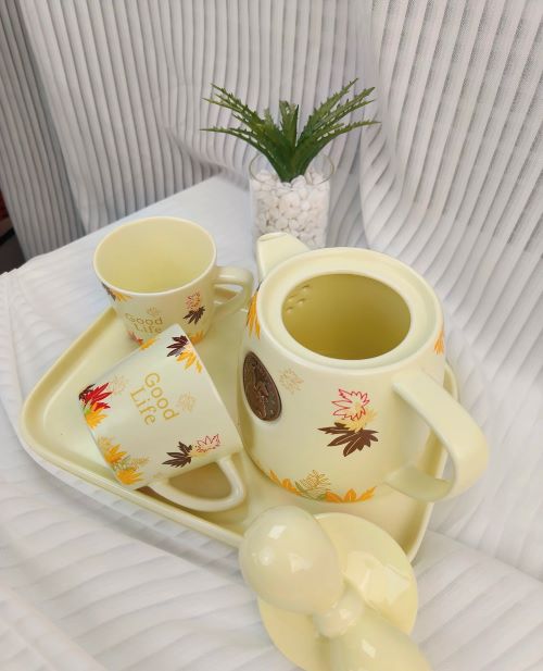 Maple Bowknot Tea Set with Gift Box - Ivory