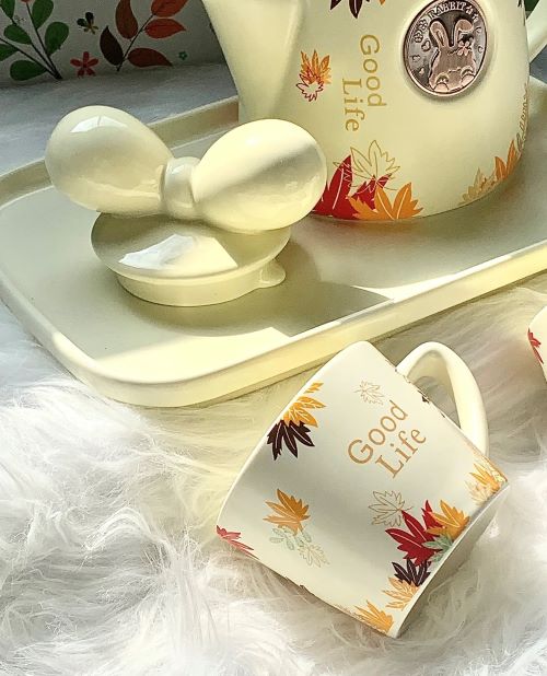 Maple Bowknot Tea Set with Gift Box - Ivory