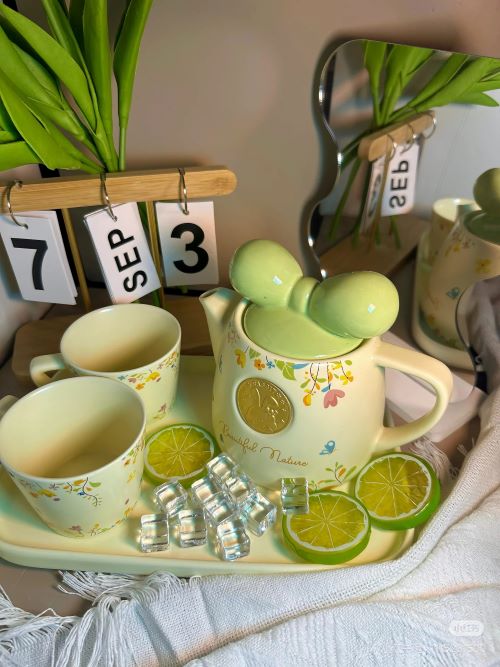 Maple Bowknot Tea Set with Gift Box - Green