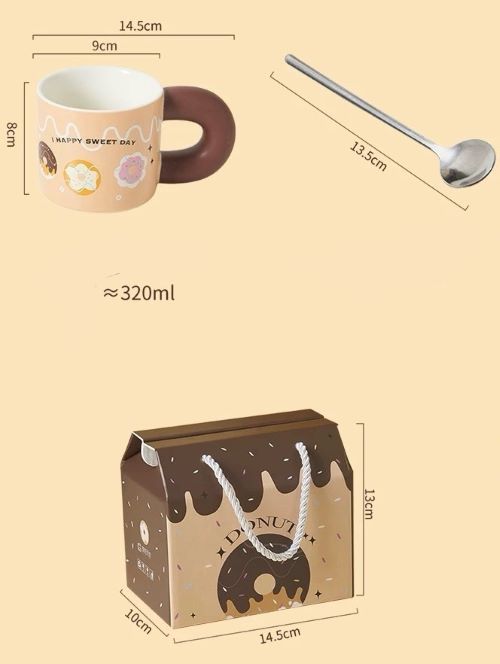 Cute Paint Mug with Gift Box - Donut