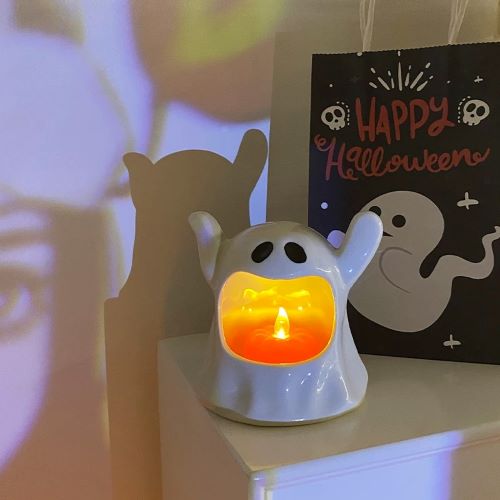 Multi Purpose Cute Ceramic Ashtray/Tealight Holder - Cute Ghost