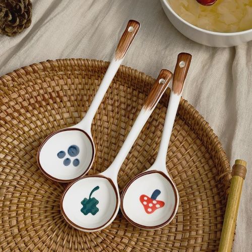 Japanese Style Ceramic Spoon - Four Leaf Clover