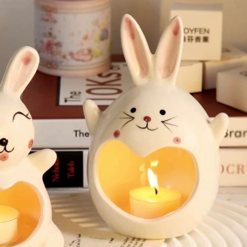 Multi Purpose Cute Ceramic Ashtray/Tealight Holder - Cute Bunny