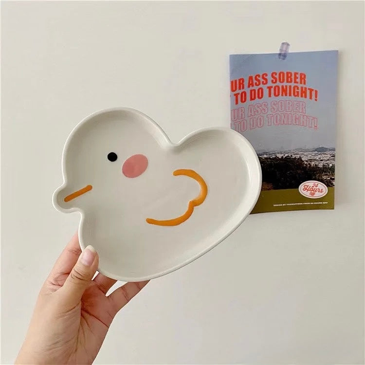 Cute Cartoon Ceramic Plate - Duck