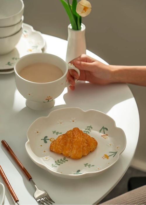 Delicate Floral Ceramic Plate