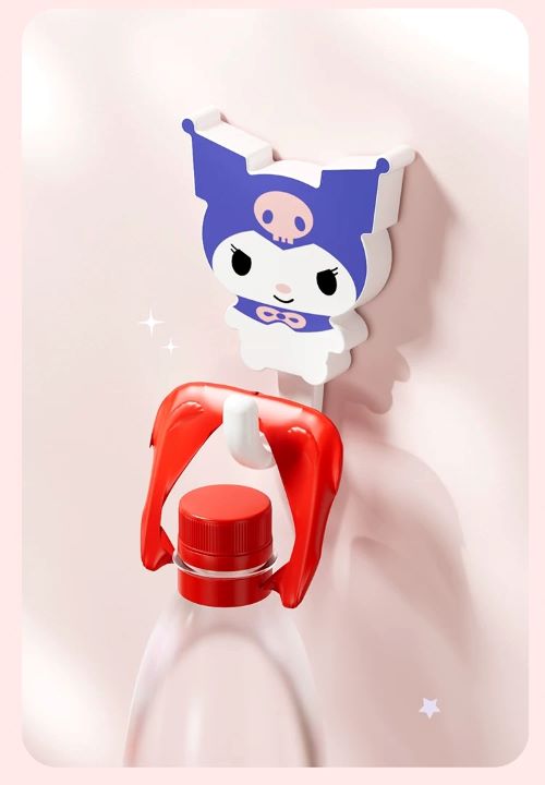 Sanrio Plastic Strong Self Adhesive Hooks - Kuromi Blue