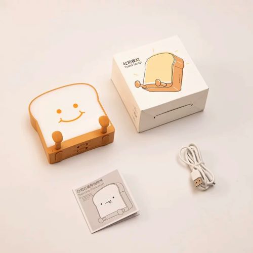 Cute Toast Night Lights with Phone Stand (Brightness Adjustable)