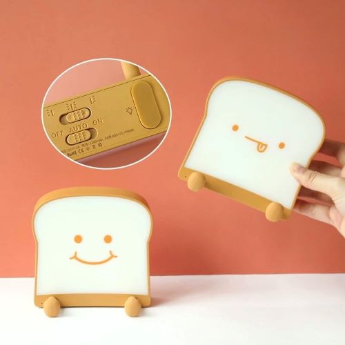 Cute Toast Night Lights with Phone Stand (Brightness Adjustable)